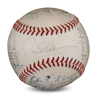 1950 World Champion New York Yankees Team Signed Ball (22 Signatures Including DiMaggio and Stengel)